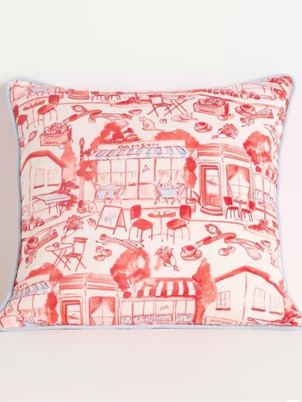 Damson Madder Cotton Printed Pillow 18X18 New with Tags